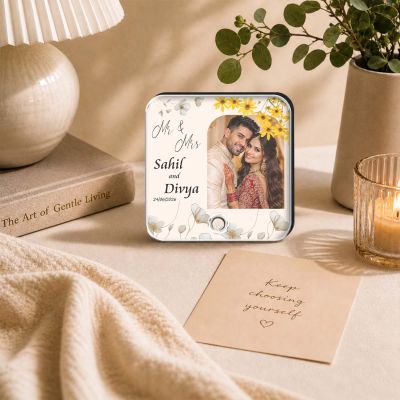 Personalized Musical Fridge Magnet with Photo & Custom Song | Romantic Couple Gift for Husband Wife, Boyfriend Girlfriend Anniversary, Wedding Keepsake Gift for Mr & Mrs